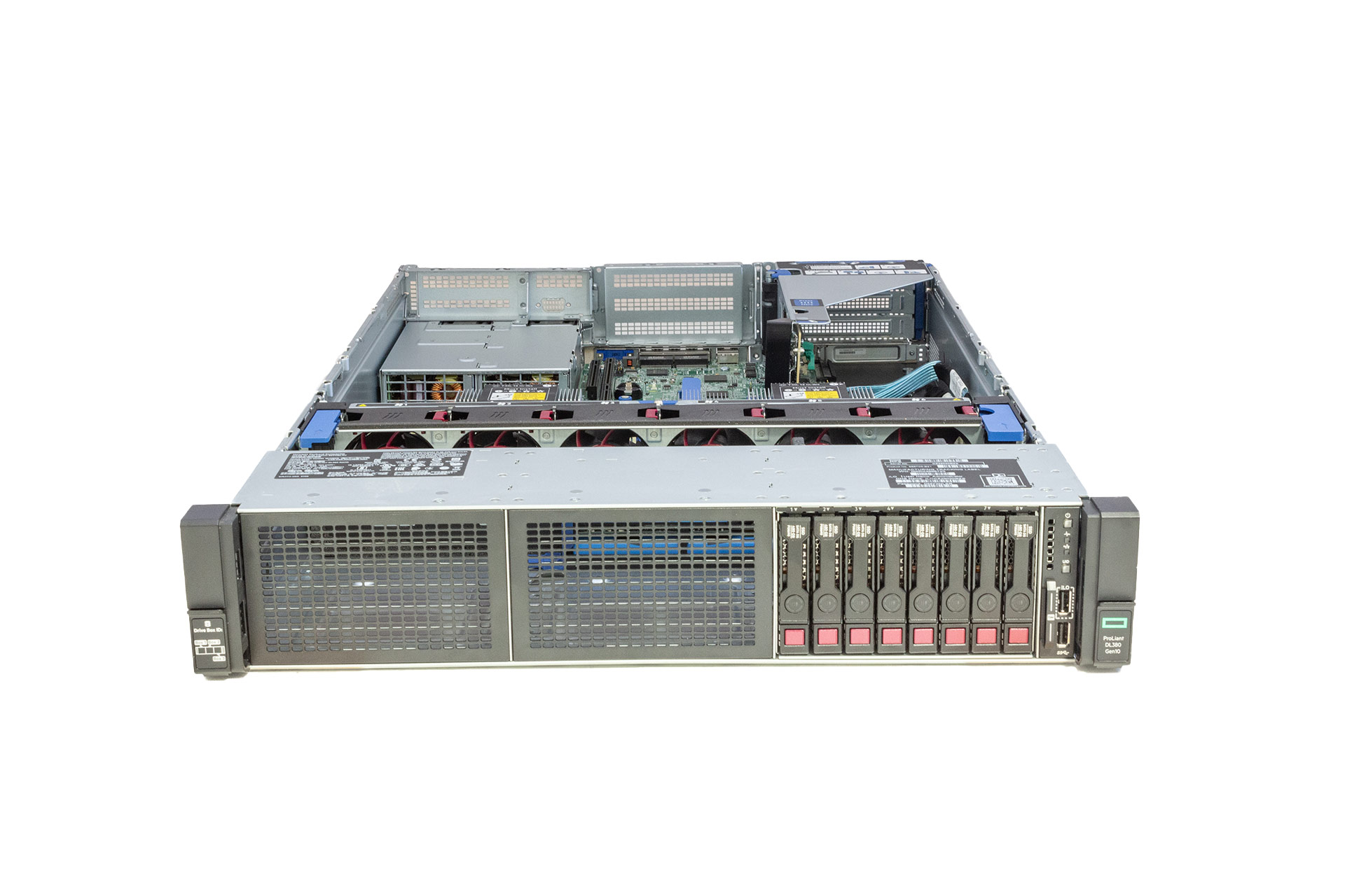 HPE ProLiant DL380 Gen10 Rack-Server, 2x Gold 6142 2.60GHz, 16-Core, 128GB RAM, 8x 480GB SSD, P408i