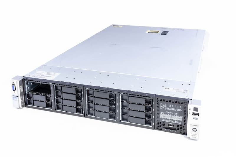 HP DL380p Gen8, 1x E5-2640@2.50GHz, 6-Core, 8GB PC3-12800R (1x8), 16xSFF, P420i+P420/1GB, DVD,2x460W