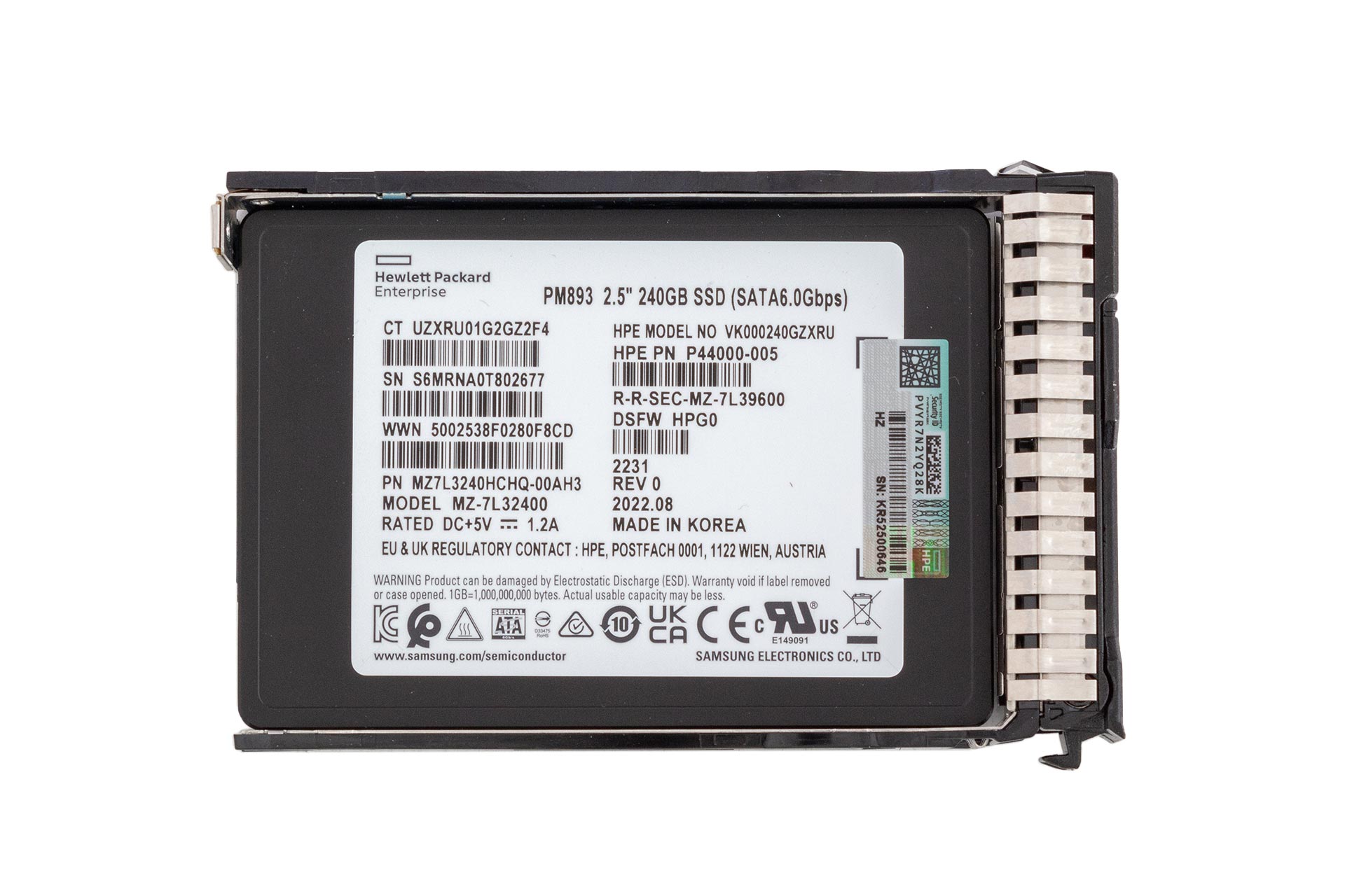 HPE SSD 240GB 6G SATA RI 2.5" SC