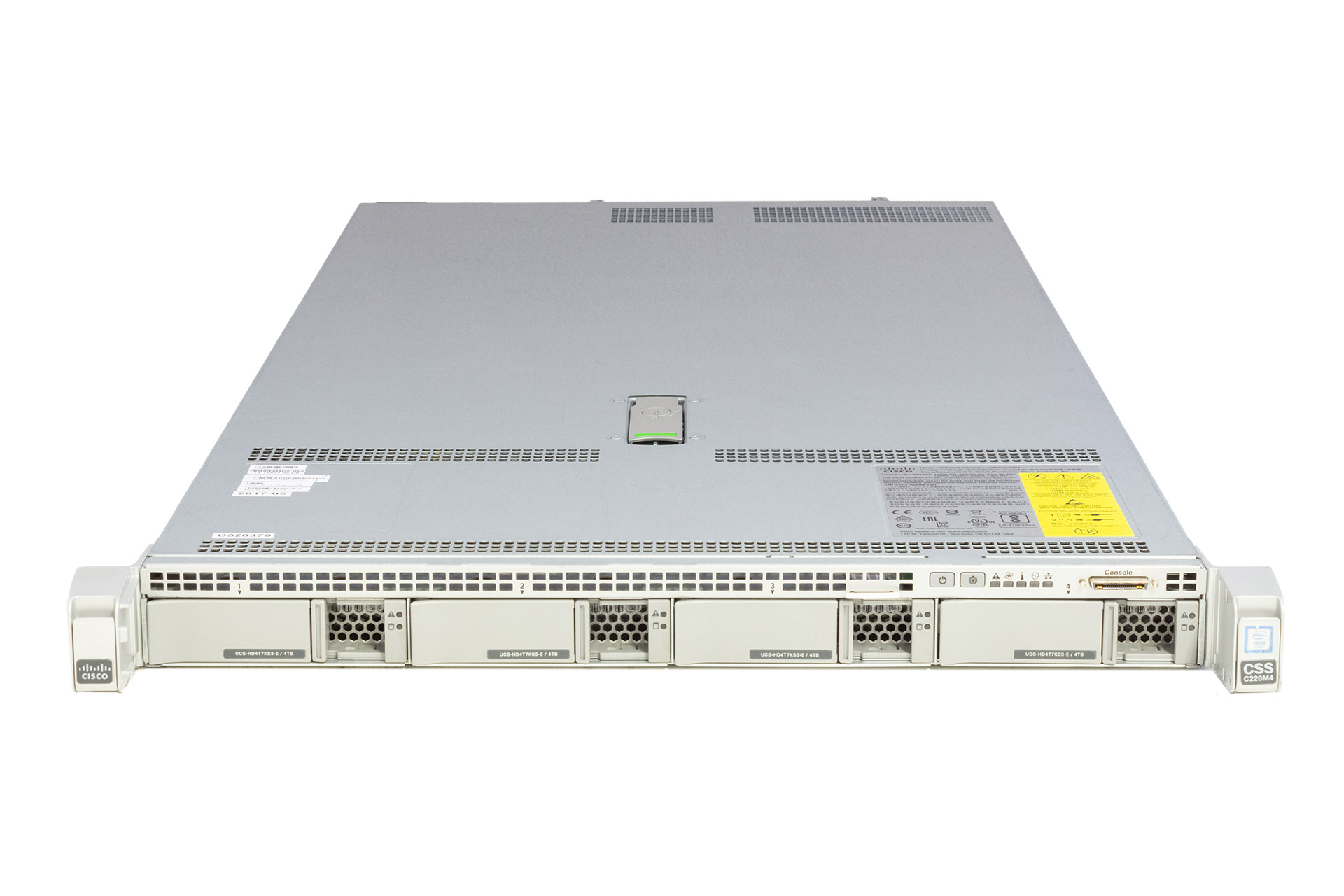 Cisco UCS C220 M4, 1U, 1x E5-2620v3 2.40GHz, 6-C, 16GB PC4, 4x LFF, 12G-MRC, 4x 4TB SAS HDD, 2x 770W