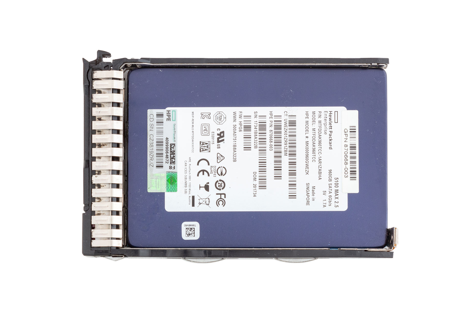 HPE SSD 960GB 6G SATA 2.5" MU SC