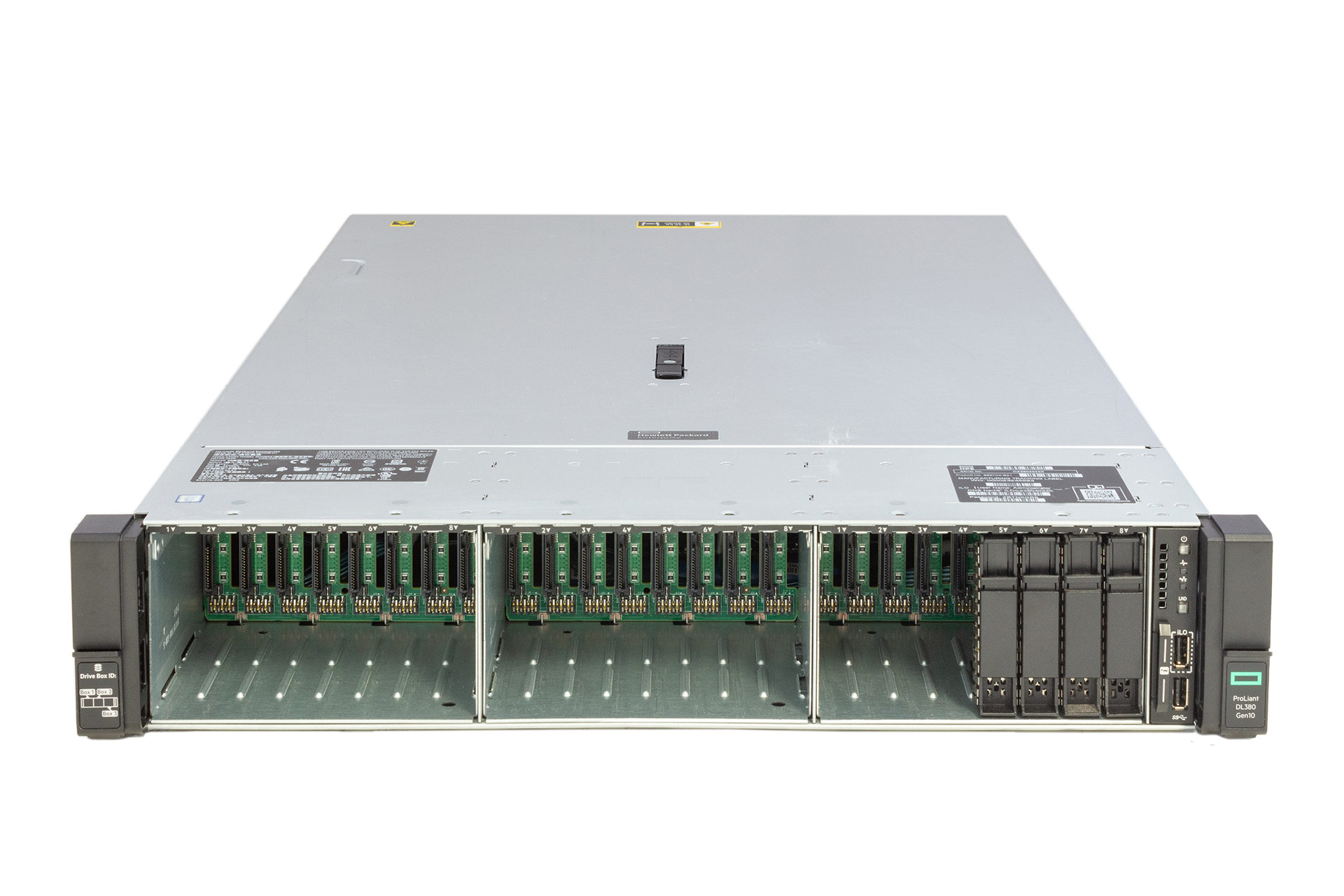 HPE DL380 Gen10, 2x Gold 6126 2.60GHz 12-Core, noRAM, 24xSFF, P408i/2GB/Batt/Exp., 1xCage, 2x800W, front