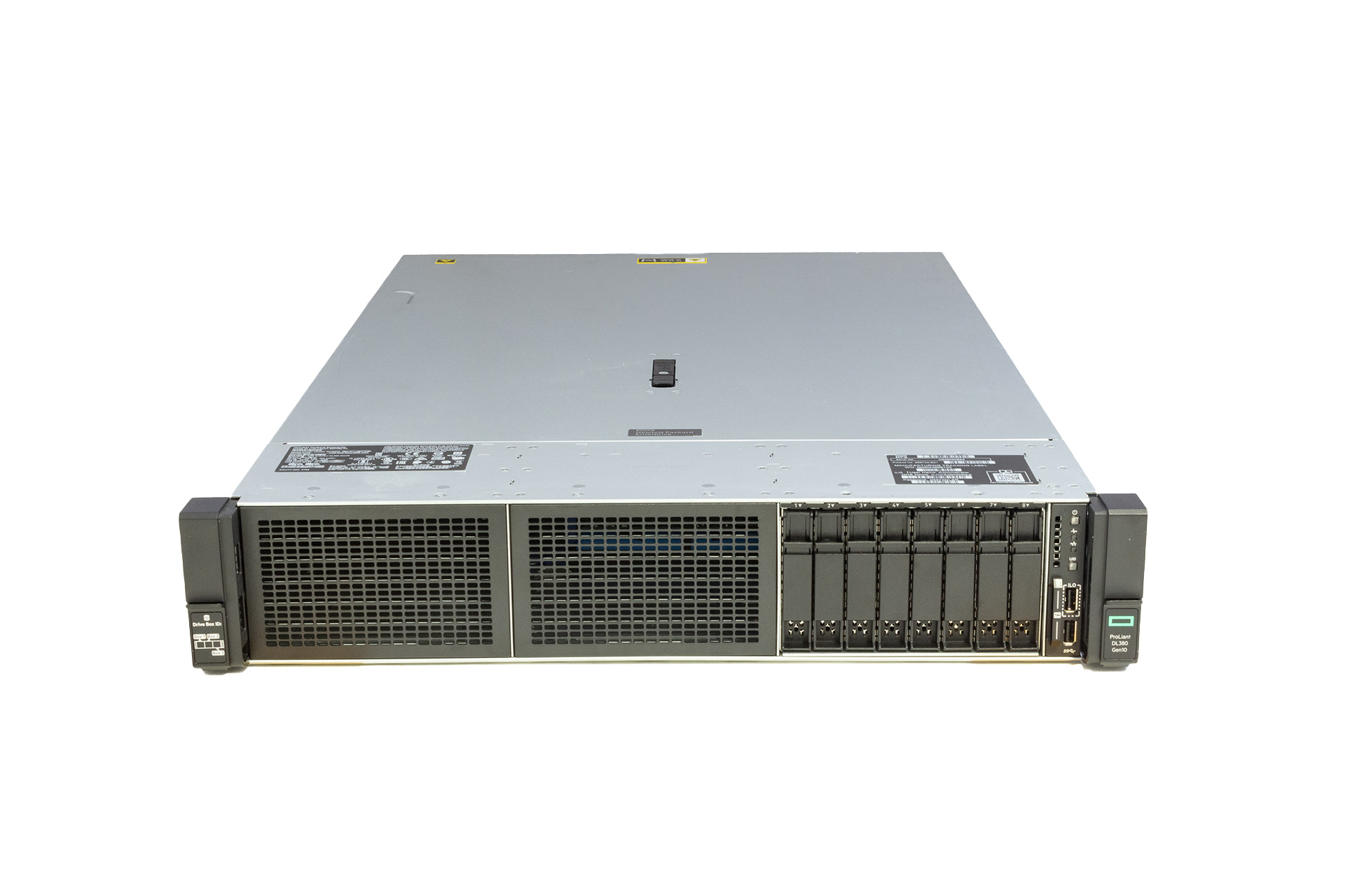 HPE ProLiant DL380 Gen10, 1x CPU, 8xSFF, 1x PCI-Cage, 2x500W Rack Server, Front