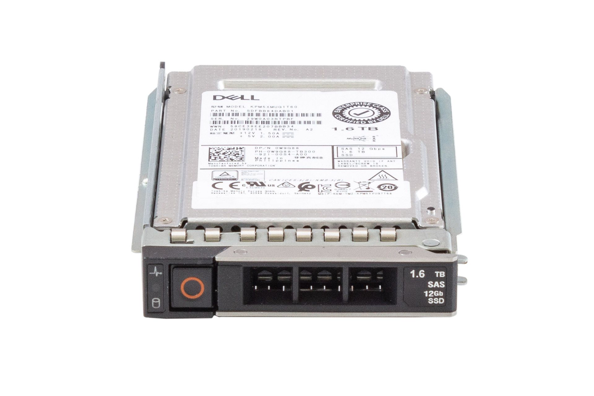 DELL SSD 1.6TB 12G SAS 2.5", in tray 0DXD9H