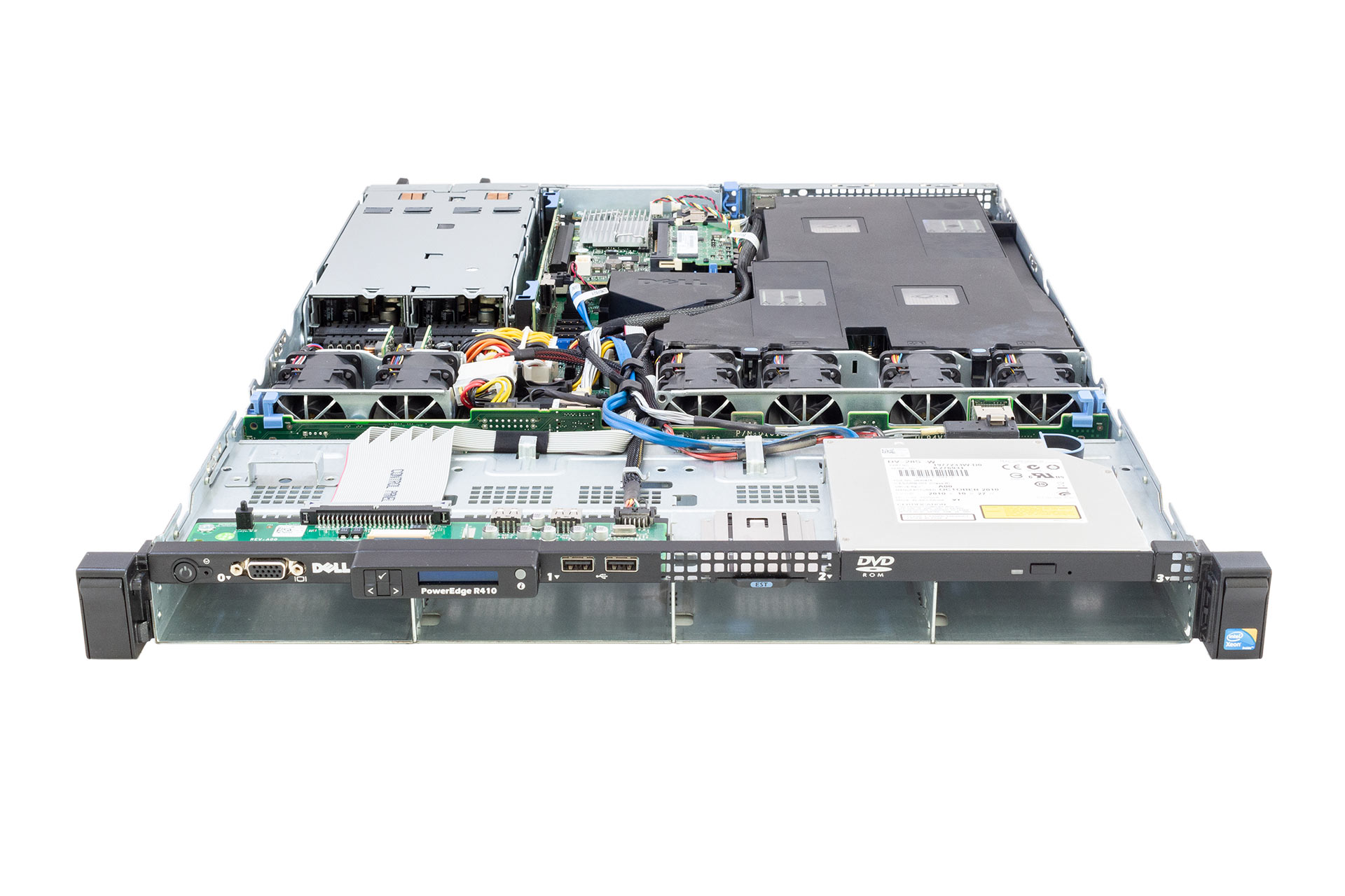 DELL R410, 2x Xeon X5620 2.0Ghz 4-Core, 24GB PC3, H700, 4xLFF, DVD, 2x500W, front open