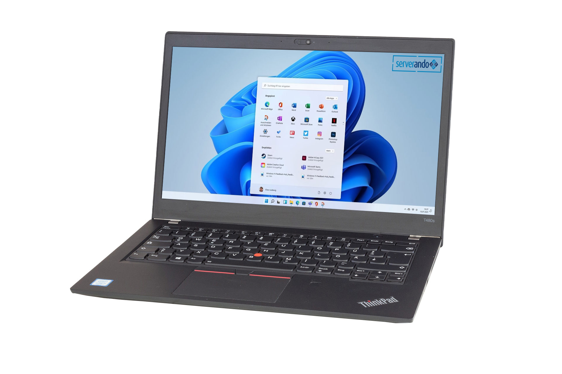 Lenovo ThinkPad T480s 14“/35,56 cm Notebook, Intel i5-8250U 1.6GHz, 8GB RAM, 256GB NVMe SSD, Webcam, Full-HD, Fingerprint, Win 11 Pro vorinstalliert