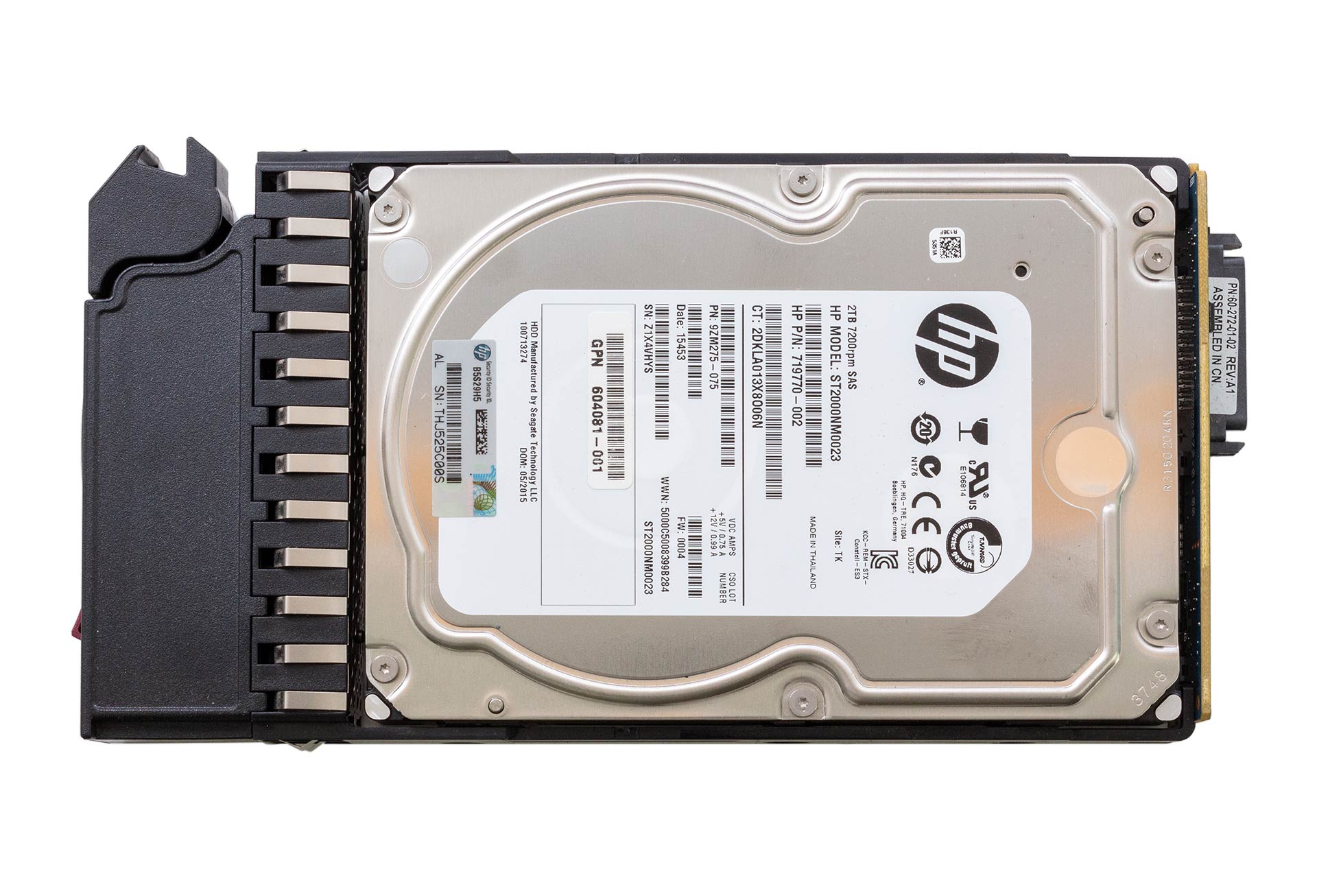 HPE HDD 2TB 6G SAS 7.2k 3.5" DP MDL for P2000, top