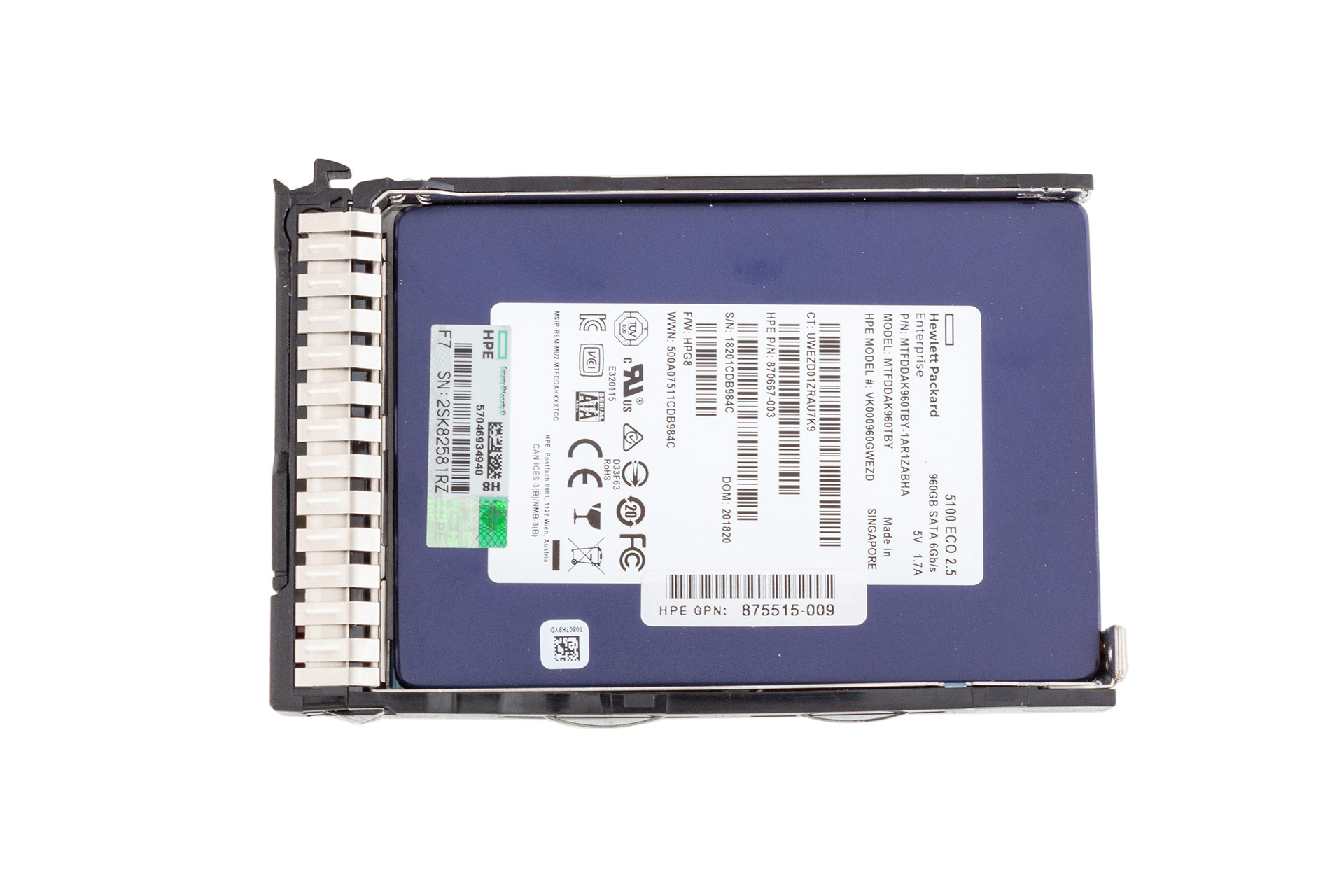 HPE SSD 960GB 6G SATA 2.5" RI SC