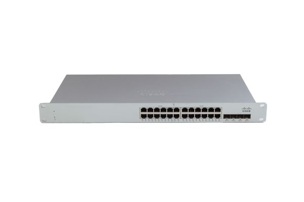 Cisco Switch Meraki Stackable, Cloud Managed, 24x GbE RJ45 PoE (max 370W), 4x GbE SFP, int. PSU