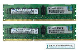 HP RAM 8GB (2x4GB) 1Rx4 PC3-10600R ECC, DDR3 591750-371 Arbeitsspeicher